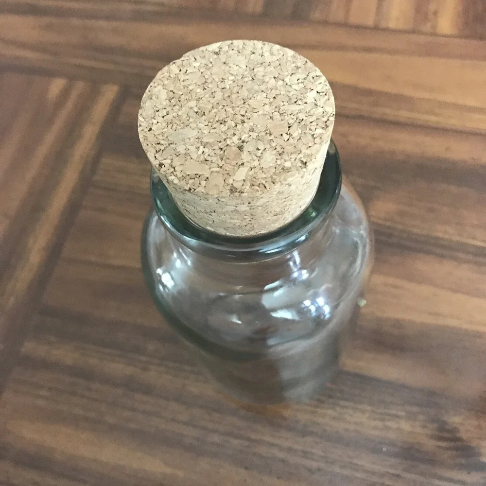Bath salts soap glass‎ bottle with cork lid 7 Inches